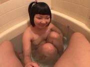 Horny Japanese enjoying pov plasures in the tub