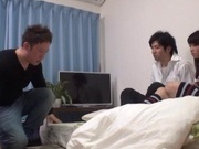 Young Japanese students explore bodies of each other for banging