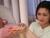 Erina Nagasawa kneels in front of a big cock to suck picture 136