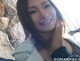 Natsu Lovely Asian model enjoys some outdoor sex