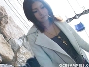 Natsu Lovely Asian model enjoys some outdoor sex