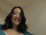 Delicious Asian milf strips and gives her lover a cute throat job