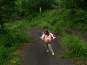 Hedonistic Asian milf fucks by the side of the road