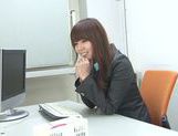 Hot milf Yui Hatano in office suit gets hairy pussy banged