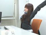 Hot milf Yui Hatano in office suit gets hairy pussy banged
