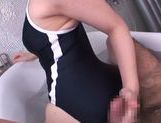 Ai Uehara nice Asian teen in swimsuit gives a tit fuck picture 40