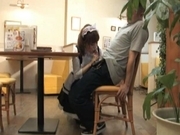 Yui Shimizu Cute Asian waitress gets a threesome