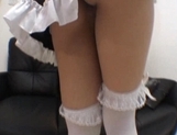 Myu Tsubaki Asian model is cute in her maid outfit