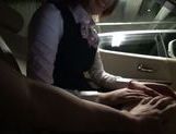 Alluring Japanese AV model is cock sucking teen in the car picture 23