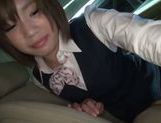 Kinky Japanese teen blows hot guy in a car swallowing jizz picture 35
