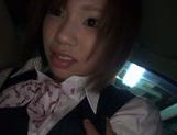 Alluring Japanese AV model is cock sucking teen in the car picture 36