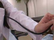 Anna Natsuki naughty Asian nurse gives blowjob, gets cum on her face