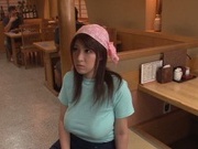 Rina Araki naughty Asian housewife gets kinky food insertion
