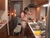 Yui Hatano nasty Asian babe gets hot in the kitchen picture 69