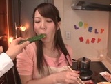 Beautiful Japanese lady Yui Hatano loves food insertion and hot fucking picture 80
