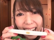 Beautiful Japanese lady Yui Hatano loves food insertion and hot fucking