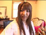 Hot milf busty Shiori Kamisaki cock sucking with cum on face