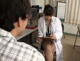 Sexy Japanese woman doctor deepthroats her patient