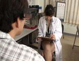 Sexy Japanese woman doctor deepthroats her patient