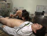 Sexy Japanese woman doctor deepthroats her patient picture 48