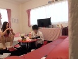 Sexy Japanese milf seduces a young guy and bounces on his dick picture 44