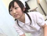 Naughty Asian nurse Hikari Matsua enjoys sucking cock