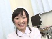 Naughty Asian nurse Hikari Matsua enjoys sucking cock
