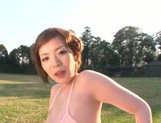 Short-haired milf Nao Mizuki rides her lover?s cock on pov outdoors picture 41
