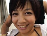 Meguru Kosaka Asian doll has two to play with her titties picture 21