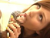 Ameri Ichinose Asian model gets fingered in her hairy pussy picture 20