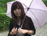 Cute Japanese lady makes a footjob and handjob and gets banged