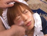 Attractive little maid Hitomi Hayasaka gets an Asian pov facial picture 39
