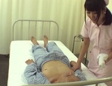 Nice looking Asian nurse with tiny tits has sex with a mature patient picture 19
