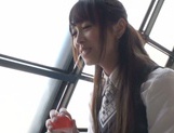Naughty Asian office lady Shizuku Memori gives a cute foot job picture 21