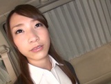 Alluring Asian office chick jerks off cock and deepthroats it on pov picture 14