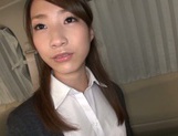 Alluring Asian office chick jerks off cock and deepthroats it on pov picture 18