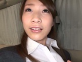 Alluring Asian office chick jerks off cock and deepthroats it on pov picture 28