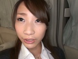 Alluring Asian office chick jerks off cock and deepthroats it on pov picture 35
