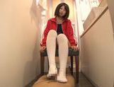Mizuki Kiriya nice Asian teen gives a hot footjob picture 46