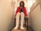 Mizuki Kiriya nice Asian teen gives a hot footjob picture 47