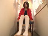 Mizuki Kiriya nice Asian teen gives a hot footjob picture 48