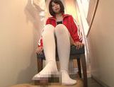 Mizuki Kiriya nice Asian teen gives a hot footjob picture 54