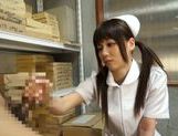 Pigtailed Japanese nurse Yurika Miyaji performs arousing wank picture 23