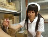 Pigtailed Japanese nurse Yurika Miyaji performs arousing wank picture 24
