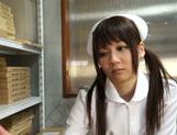 Pigtailed Japanese nurse Yurika Miyaji performs arousing wank