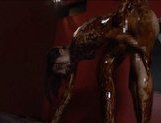 Anri Suzuki is covered in chocolate and gets a rear fucking picture 110