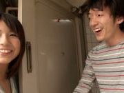 Asian amateur Koharu Aoi blowing a large cock in POV