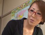 Busty Japanese teacher gets lots of facial cumshot picture 3