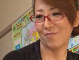 Busty Japanese teacher gets lots of facial cumshot picture 7