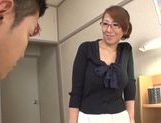 Busty Japanese teacher gets lots of facial cumshot